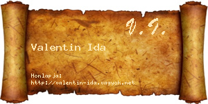 Valentin Ida névjegykártya